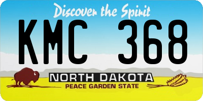 ND license plate KMC368