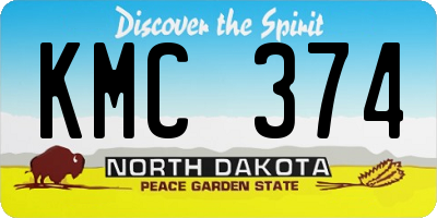 ND license plate KMC374
