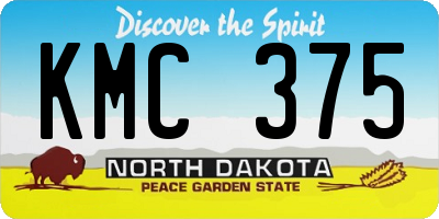 ND license plate KMC375