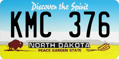 ND license plate KMC376