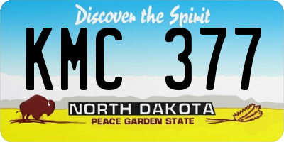 ND license plate KMC377