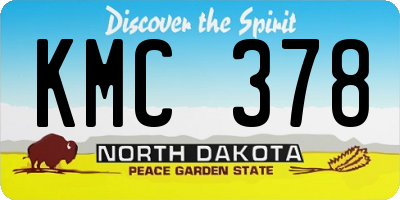 ND license plate KMC378