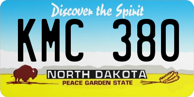 ND license plate KMC380