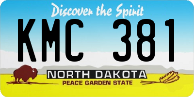 ND license plate KMC381