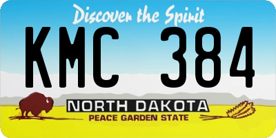 ND license plate KMC384