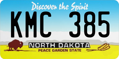 ND license plate KMC385