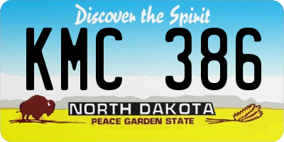 ND license plate KMC386
