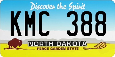 ND license plate KMC388