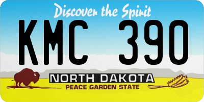 ND license plate KMC390