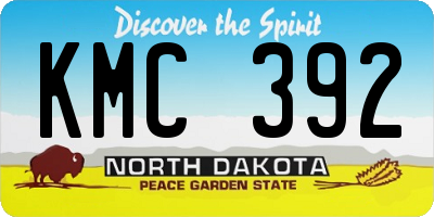 ND license plate KMC392