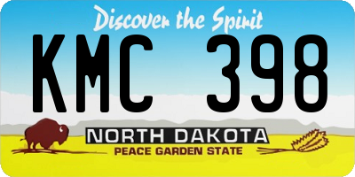 ND license plate KMC398