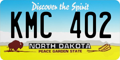 ND license plate KMC402