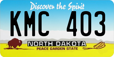 ND license plate KMC403