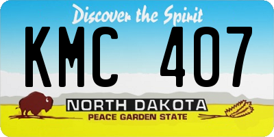 ND license plate KMC407