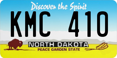 ND license plate KMC410