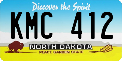 ND license plate KMC412