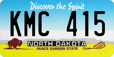 ND license plate KMC415