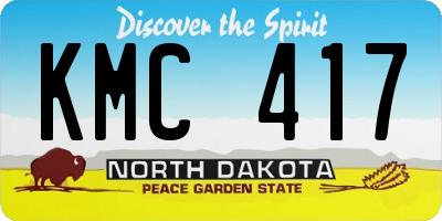 ND license plate KMC417