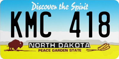 ND license plate KMC418