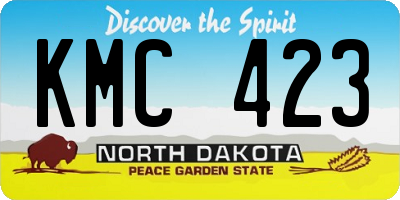 ND license plate KMC423