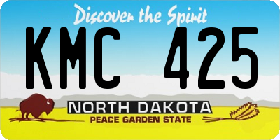 ND license plate KMC425