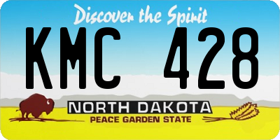 ND license plate KMC428