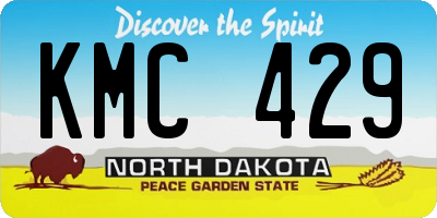 ND license plate KMC429