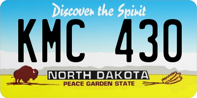 ND license plate KMC430