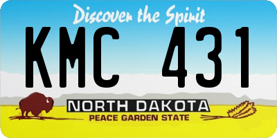 ND license plate KMC431