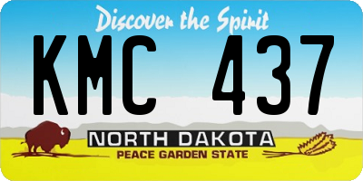 ND license plate KMC437