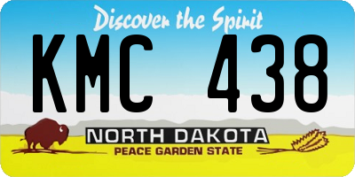 ND license plate KMC438