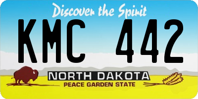 ND license plate KMC442