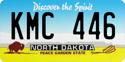 ND license plate KMC446