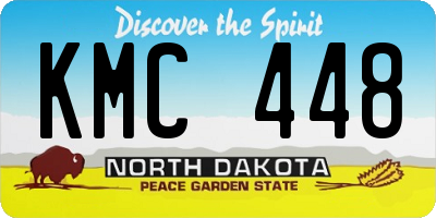 ND license plate KMC448