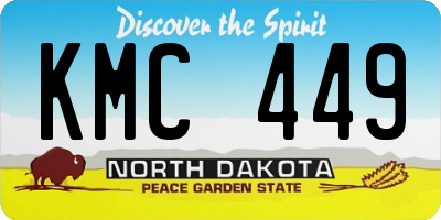 ND license plate KMC449