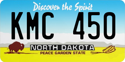 ND license plate KMC450