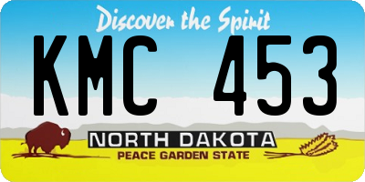 ND license plate KMC453