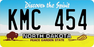 ND license plate KMC454