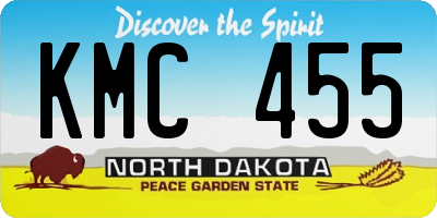ND license plate KMC455