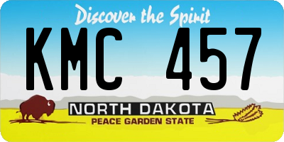 ND license plate KMC457