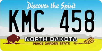 ND license plate KMC458