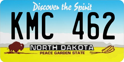 ND license plate KMC462