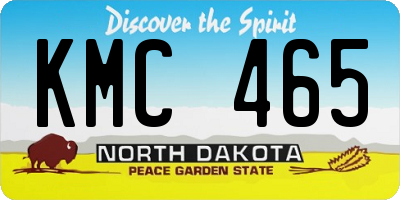 ND license plate KMC465