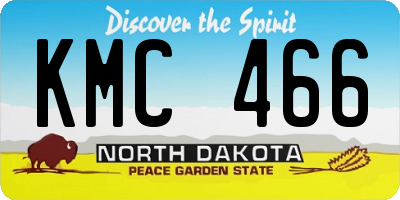 ND license plate KMC466