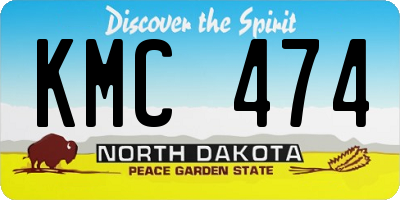 ND license plate KMC474