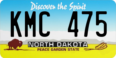 ND license plate KMC475