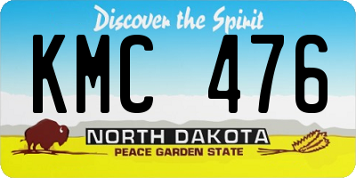 ND license plate KMC476