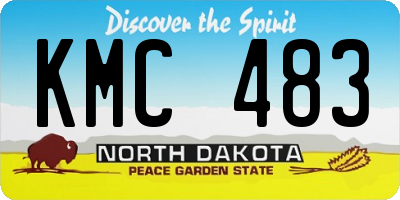 ND license plate KMC483