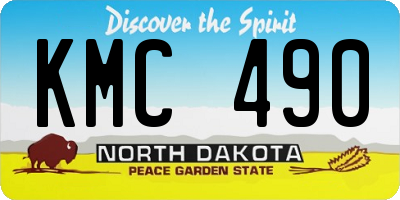 ND license plate KMC490
