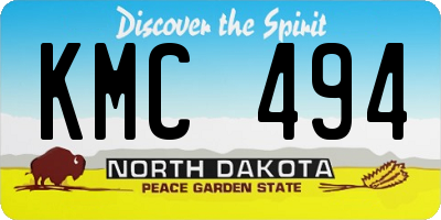 ND license plate KMC494